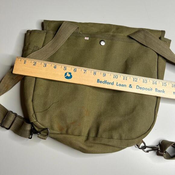 Vintage Japanese Military Army Canvas Small Backpack  Olive Green, Made in Japan - Picture 4 of 9